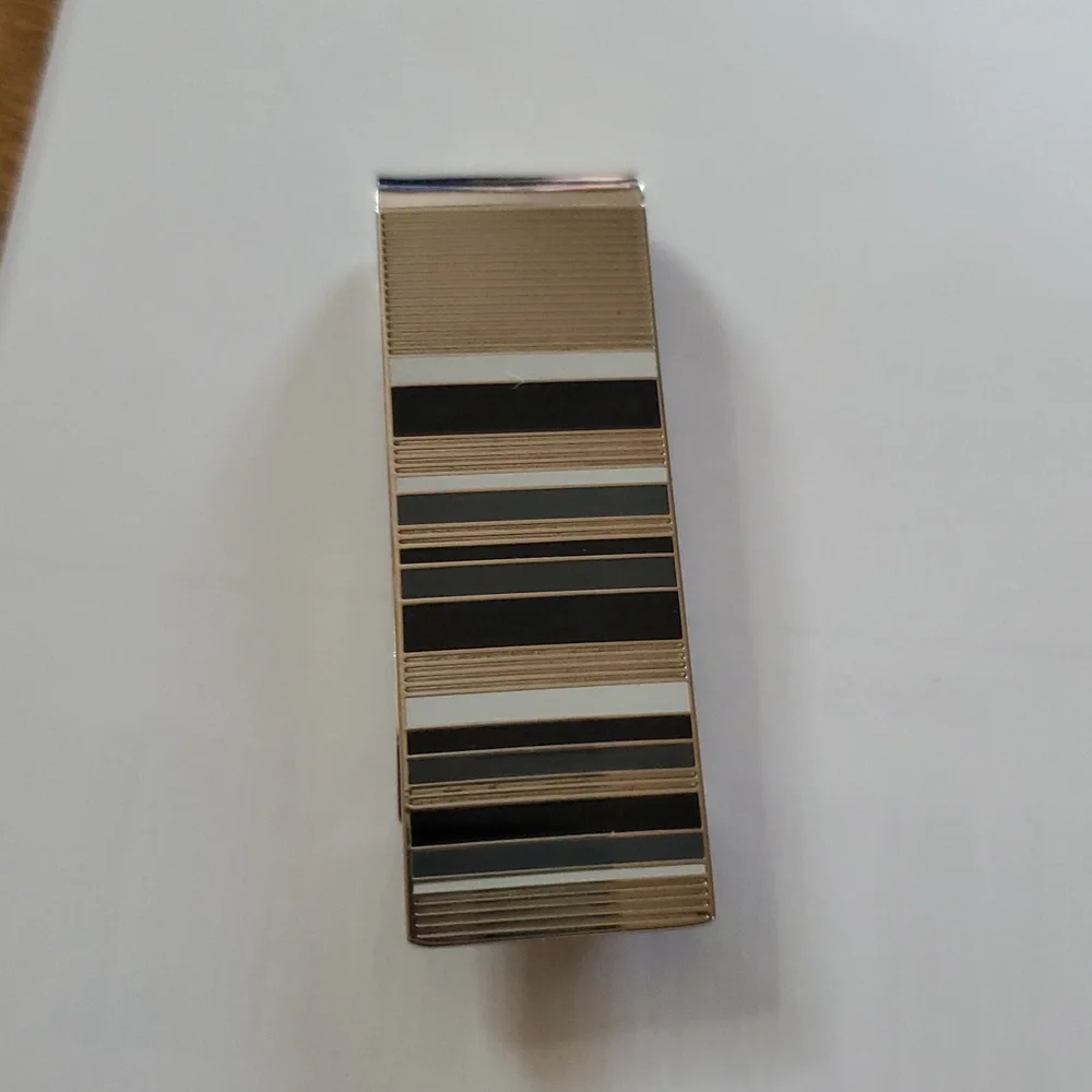 Paul Smith Silver and Black Striped Money Clip